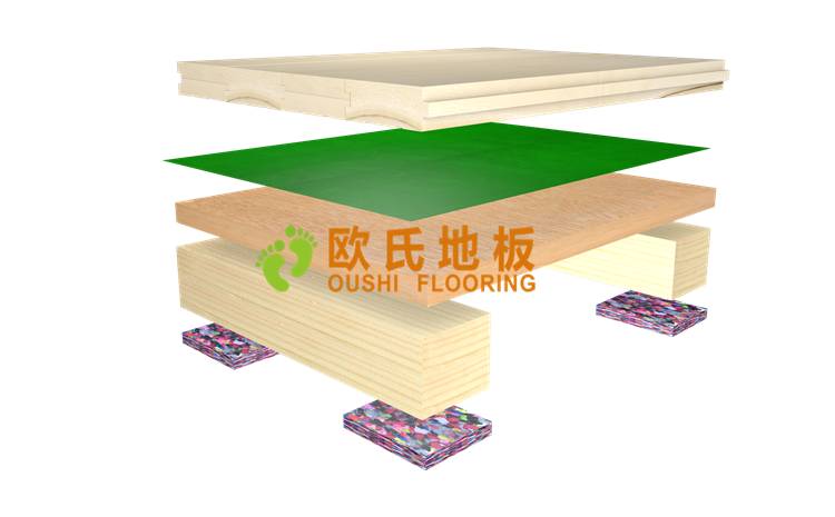 枫木B级深黄运动木地板_枫木篮球木地板